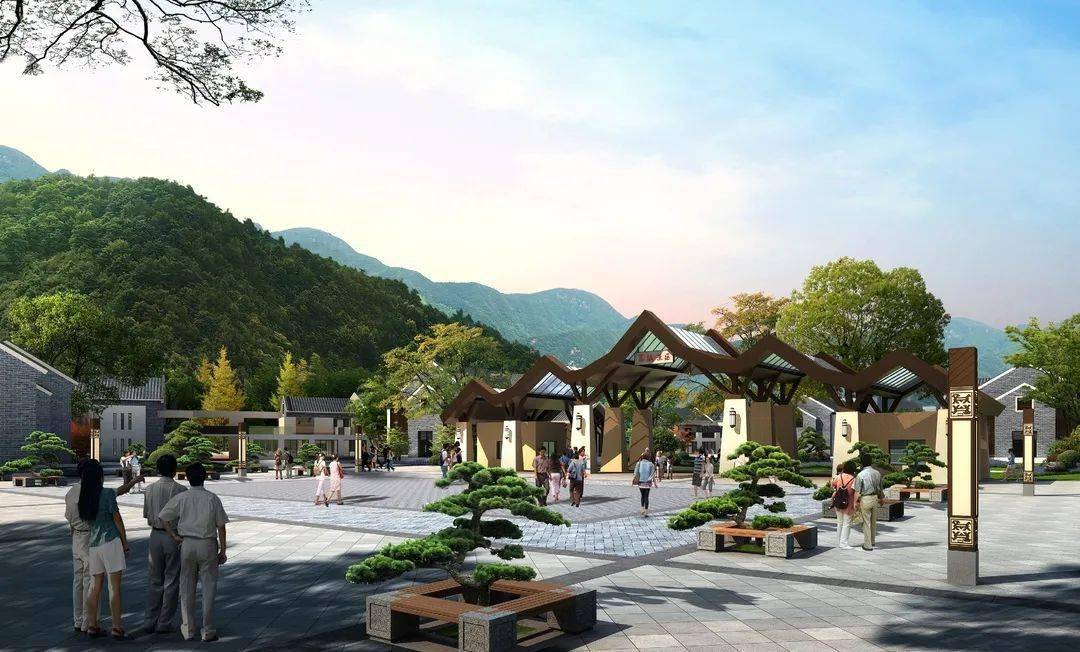 莒溪大峡谷景区入口——鸟瞰效果图