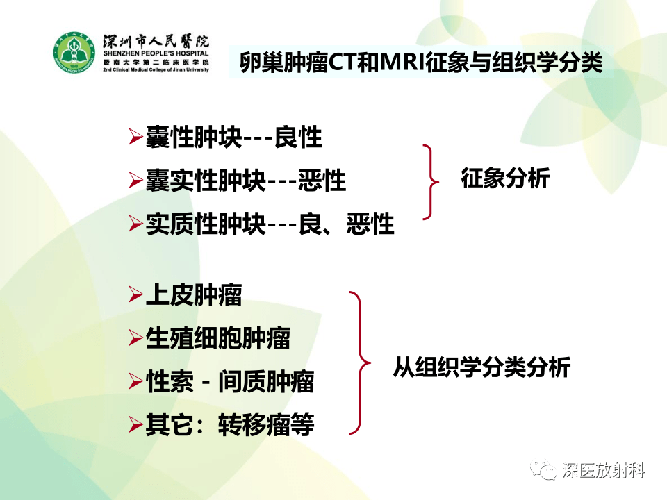 卵巢肿瘤与肿瘤样病变的诊断思路_分类