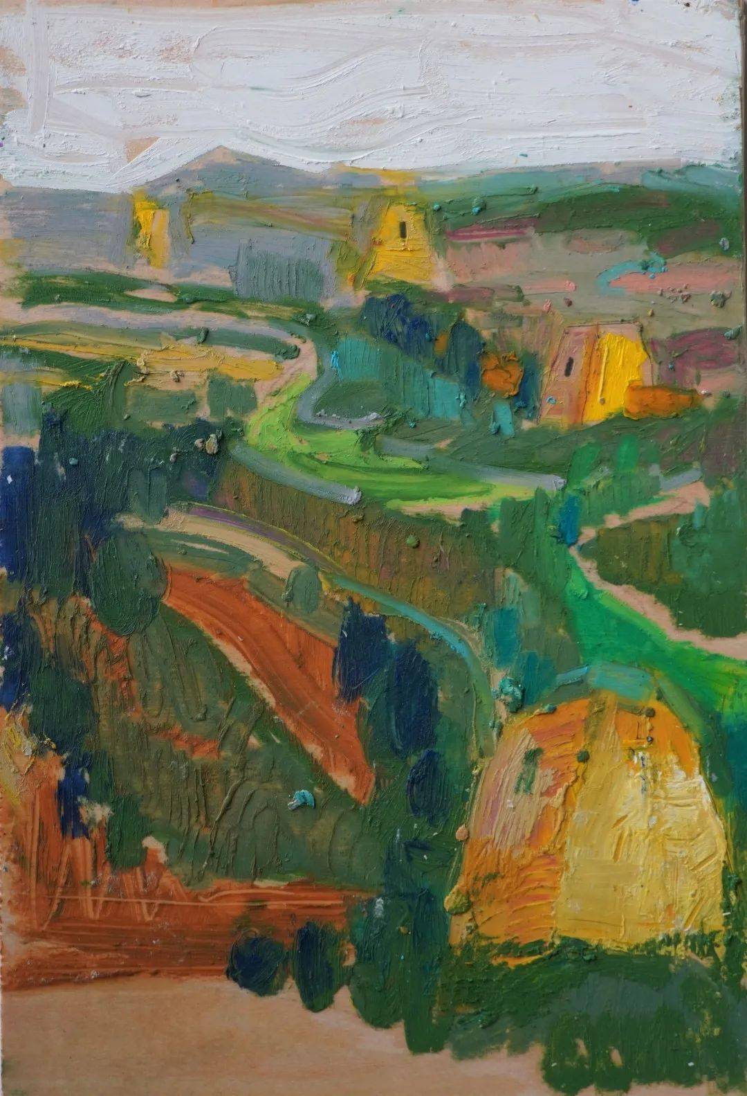 02指导教师:潘文艳学校:上海大学150cm×100cm布面油画《村道》沈如意