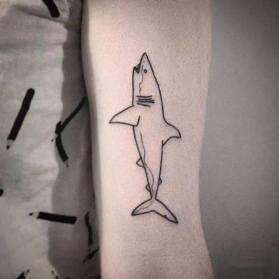 大白鲨纹身手稿图片