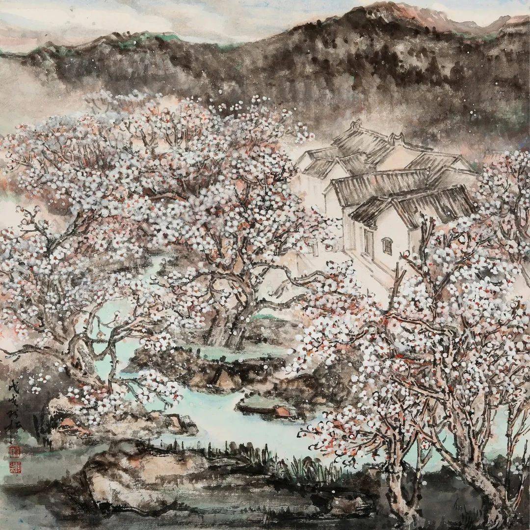 人物来自大坪的画家钟锦松借梅写心我画我梅