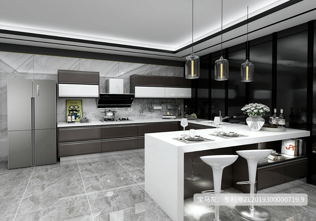 澳都橱柜宝马灰专利设计独家定制德国工艺品质让厨房生活更美好