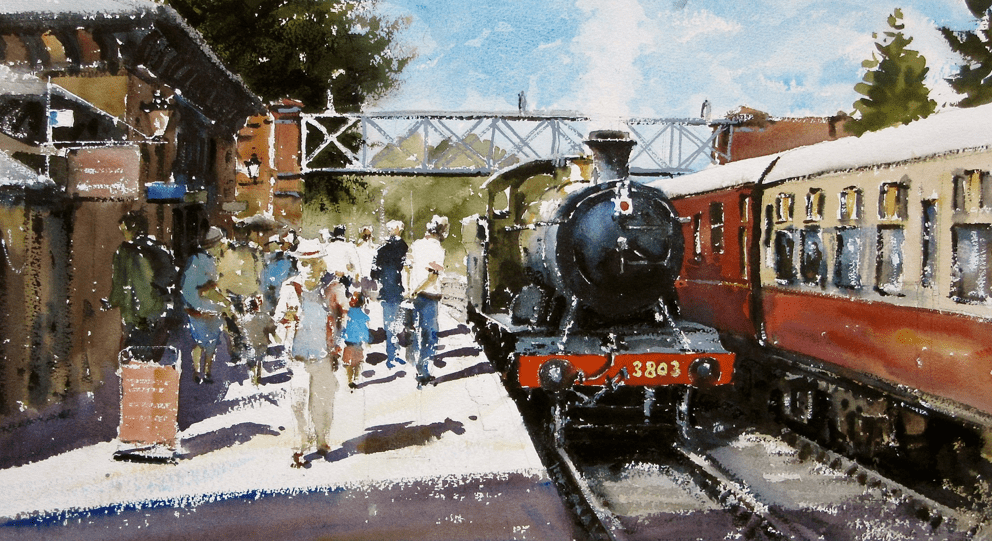 英国水彩画家—— gerald green作品欣赏(火车系列)