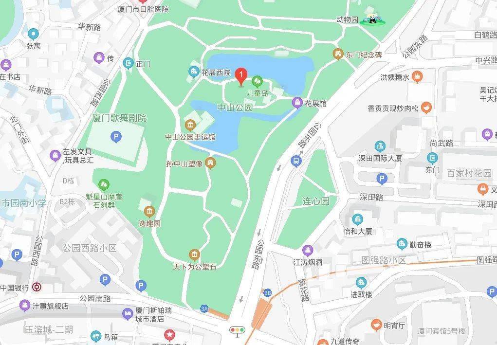 厦门中山公园地图图片