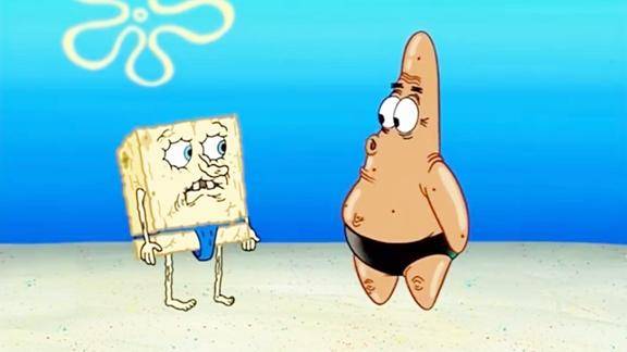 派大星的小屋已变成日光浴速成机器海绵宝宝被晒惨了