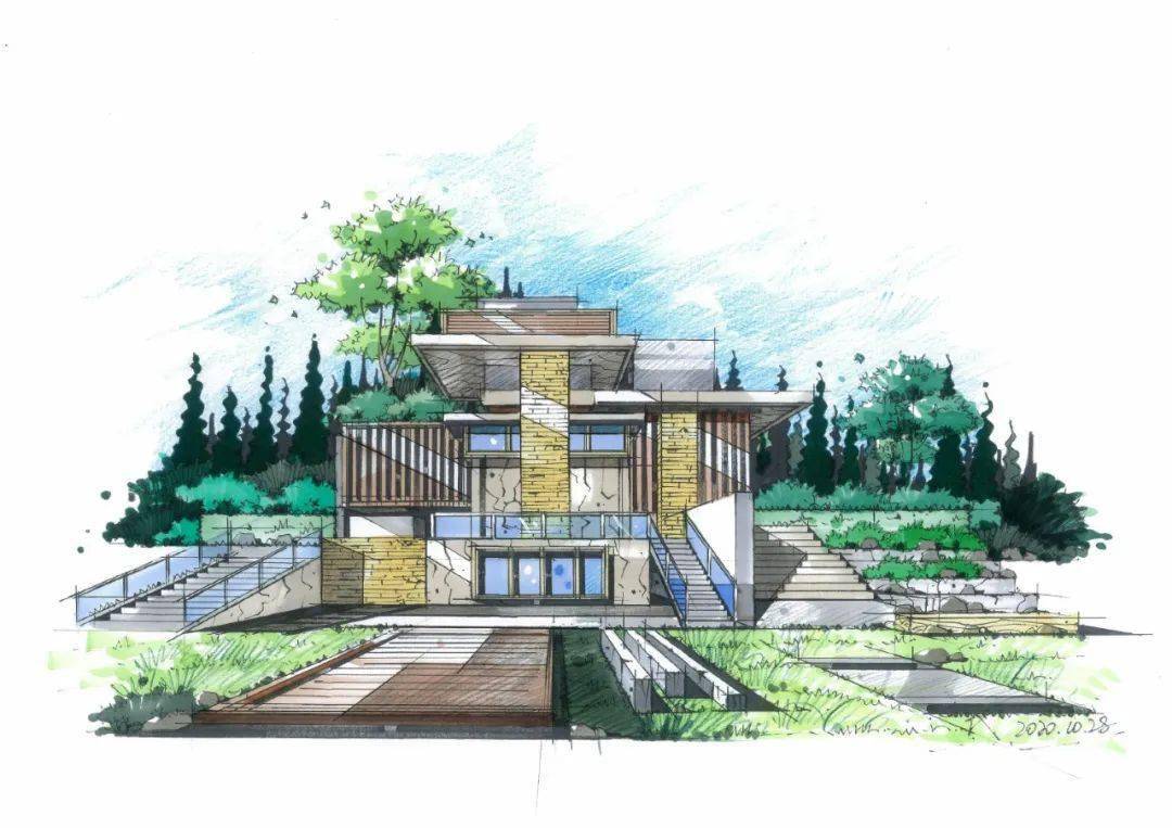 景观手绘近期优秀景观手绘效果图欣赏