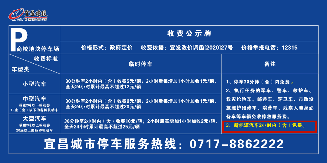 12月6日,记者从宜昌城市停车投资运营有限公司获悉,为落实新能源汽车