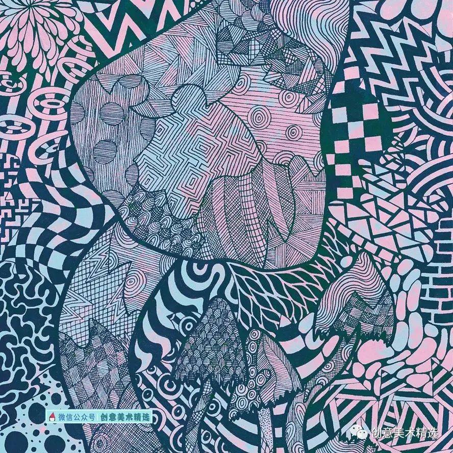 局部上色与黑白描线结合17张富于设计美感的色彩装饰画