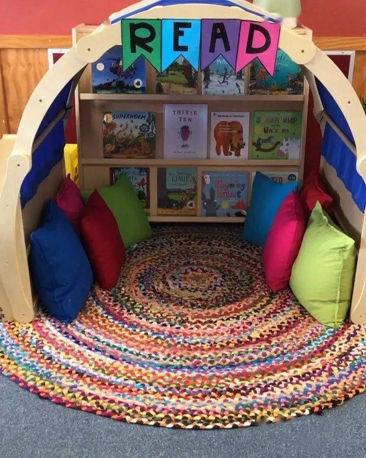40种幼儿园室内外阅读区角布置方案,别再说没灵感了!