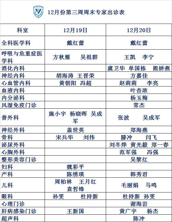 健康福田省级专家天天见浙大四院12月周末专家排班