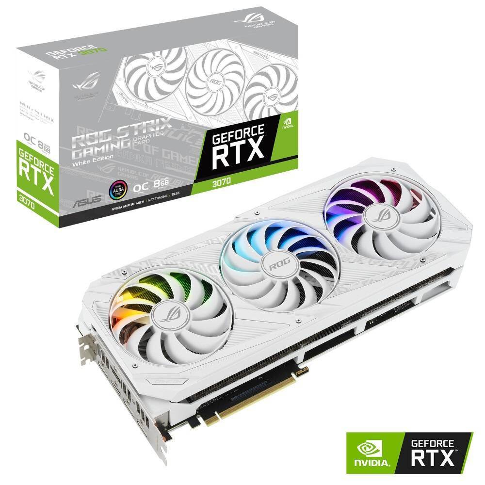 全白设计,华硕推出新款 rog strix rtx 3090,3080,3070 显卡