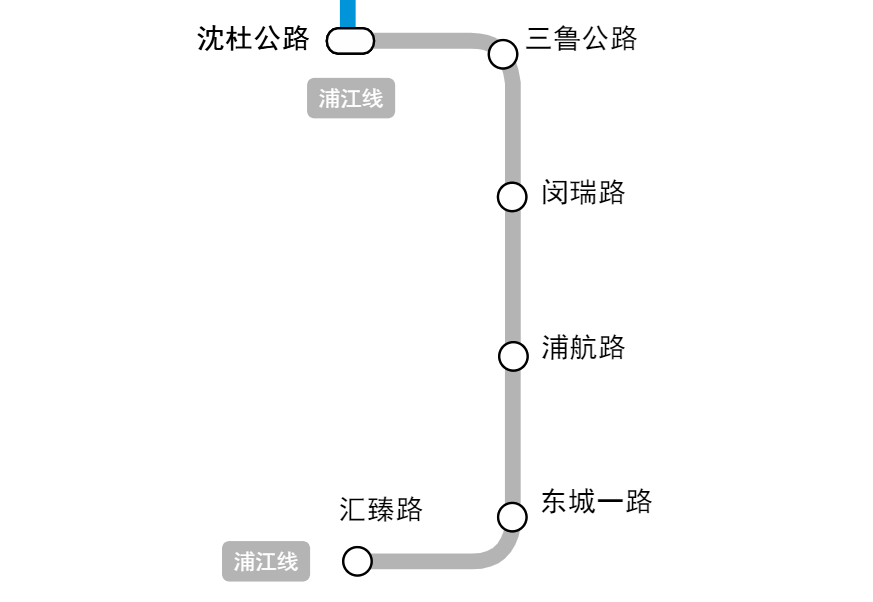 apm浦江线全线位于浦江镇内,与8号线沈杜公路站实现换乘.