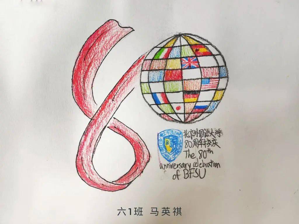 【小学·学生作品】我校小学生积极参与北京外国语大学80周年校庆标识