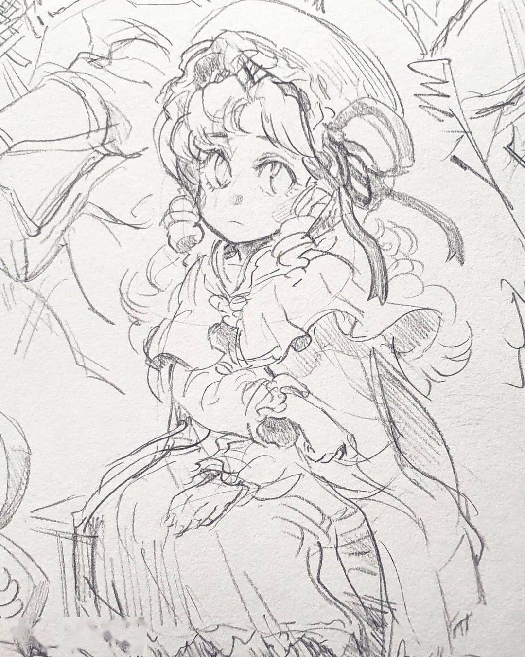 感受大佬的动漫手绘稿随手勾勒都是大作