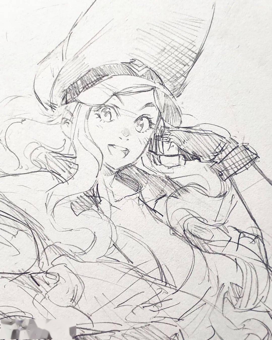 感受大佬的动漫手绘稿随手勾勒都是大作