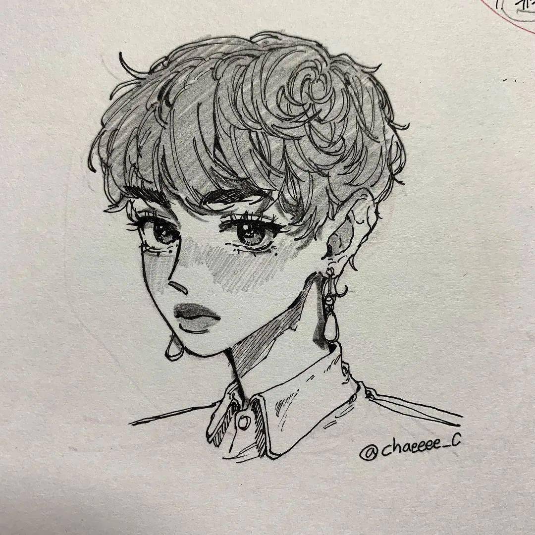 速写女孩,也太好看了吧,抱走当头像_人物