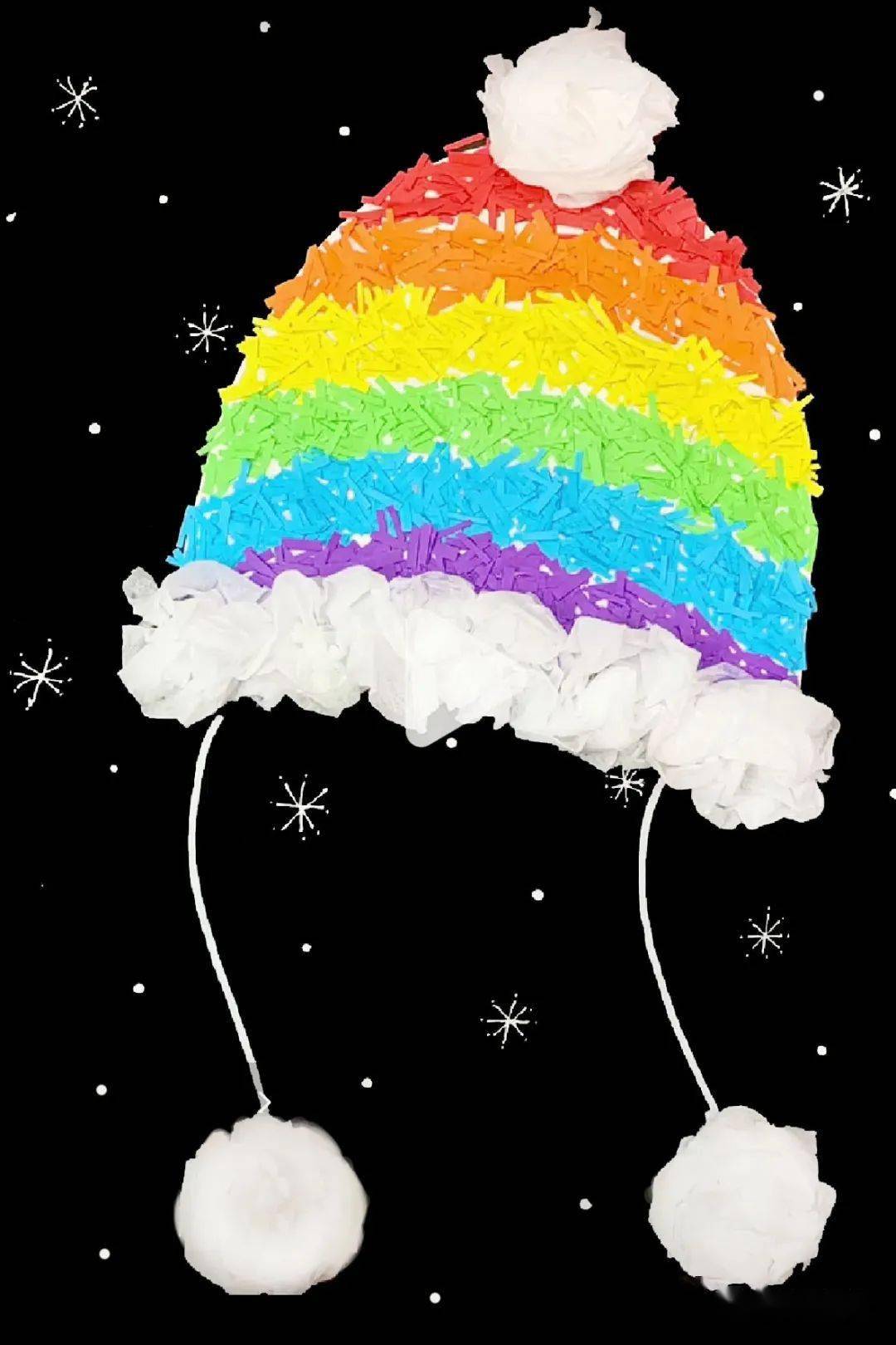 材料:碎纸,用过的纸巾,黑色卡纸,记号笔,胶水.