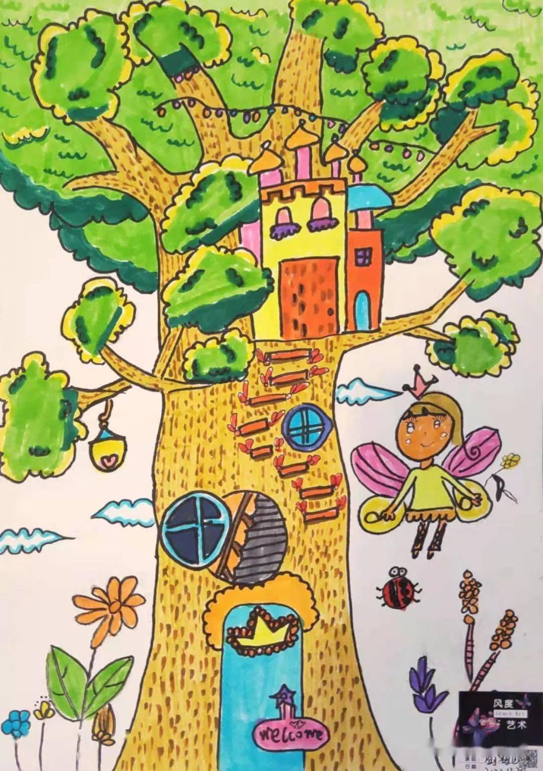 灵精树精灵多彩创想《万花丛》花的种类繁多,小雏菊的花瓣简单,学生