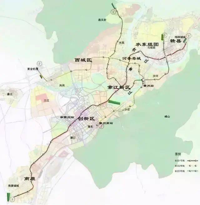 赣州地铁1号线线路图图片