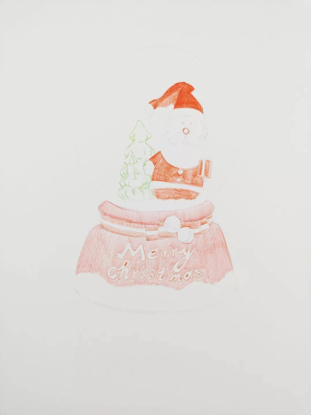 彩铅教程圣诞礼物教大家画一只圣诞八音盒