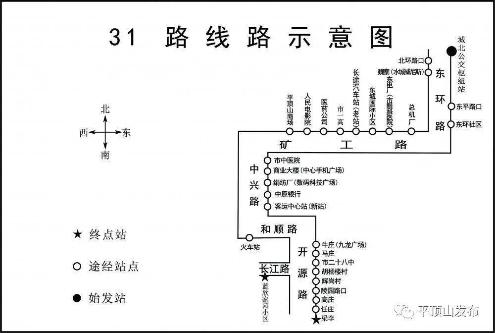 收藏平顶山市区66条公交线路运行图和停靠站点汇总