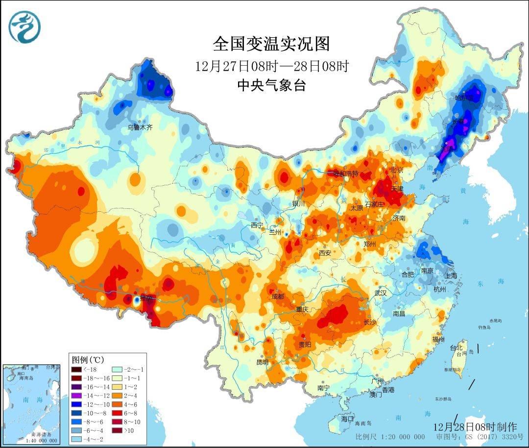 時隔4年中央氣象臺再次發佈最高等級的寒潮預警0線將南壓至廣東