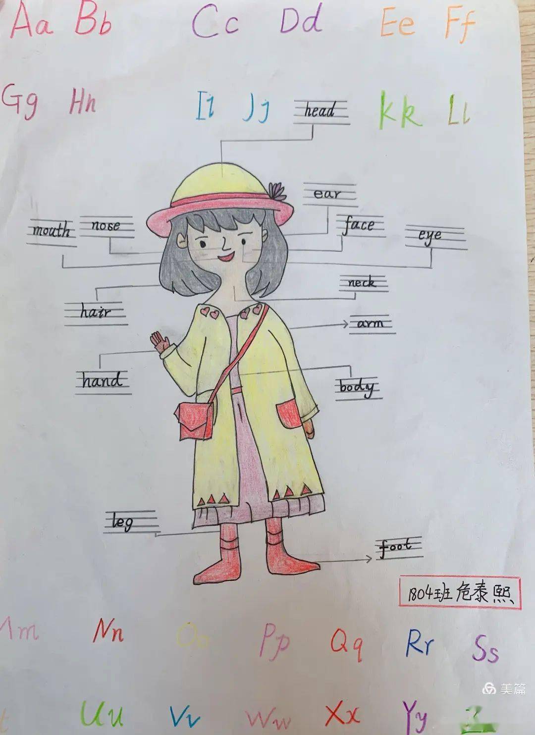 画身体,标单词——东马小学2020年下学期三年级创意作品秀