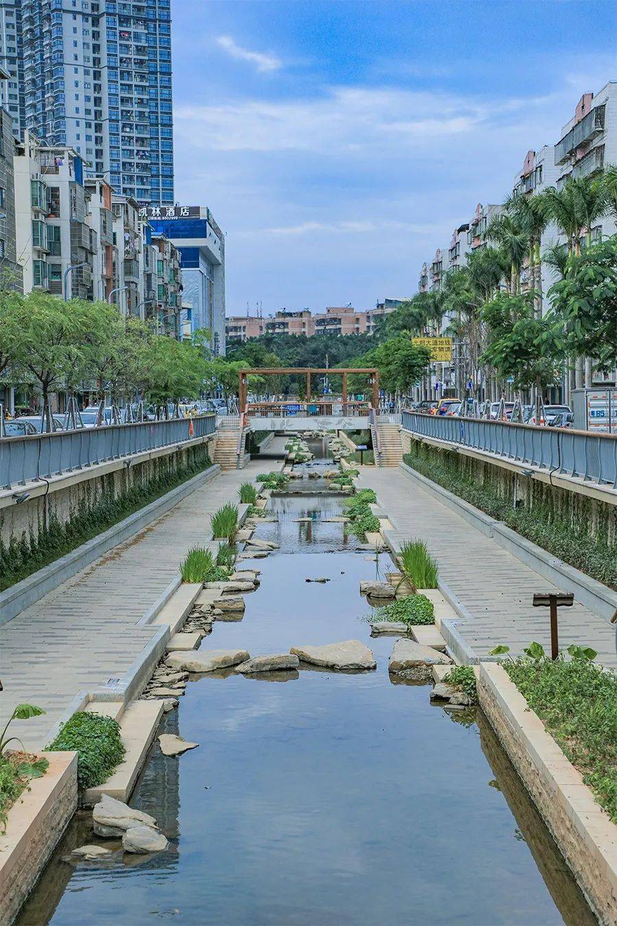 成了集"净水,品水,玩水,观水"于一体的特色河岸空间干净的水质吸引着