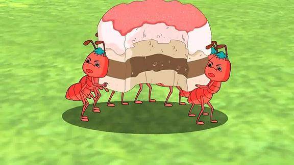 大头儿子和蚂蚁抢蛋糕最终蚂蚁以团队合作获胜