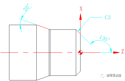 比如c3的倒角:与z轴正方向夹角135°与z轴负方向夹角45°比如上图20度