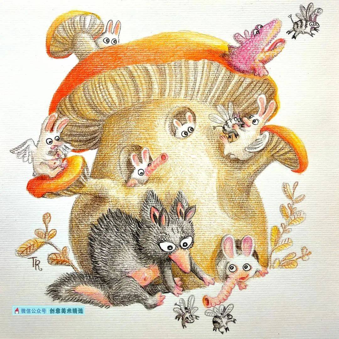 爱了爱了——16张彩铅主题创意插画,感受彩铅的独特魅力!