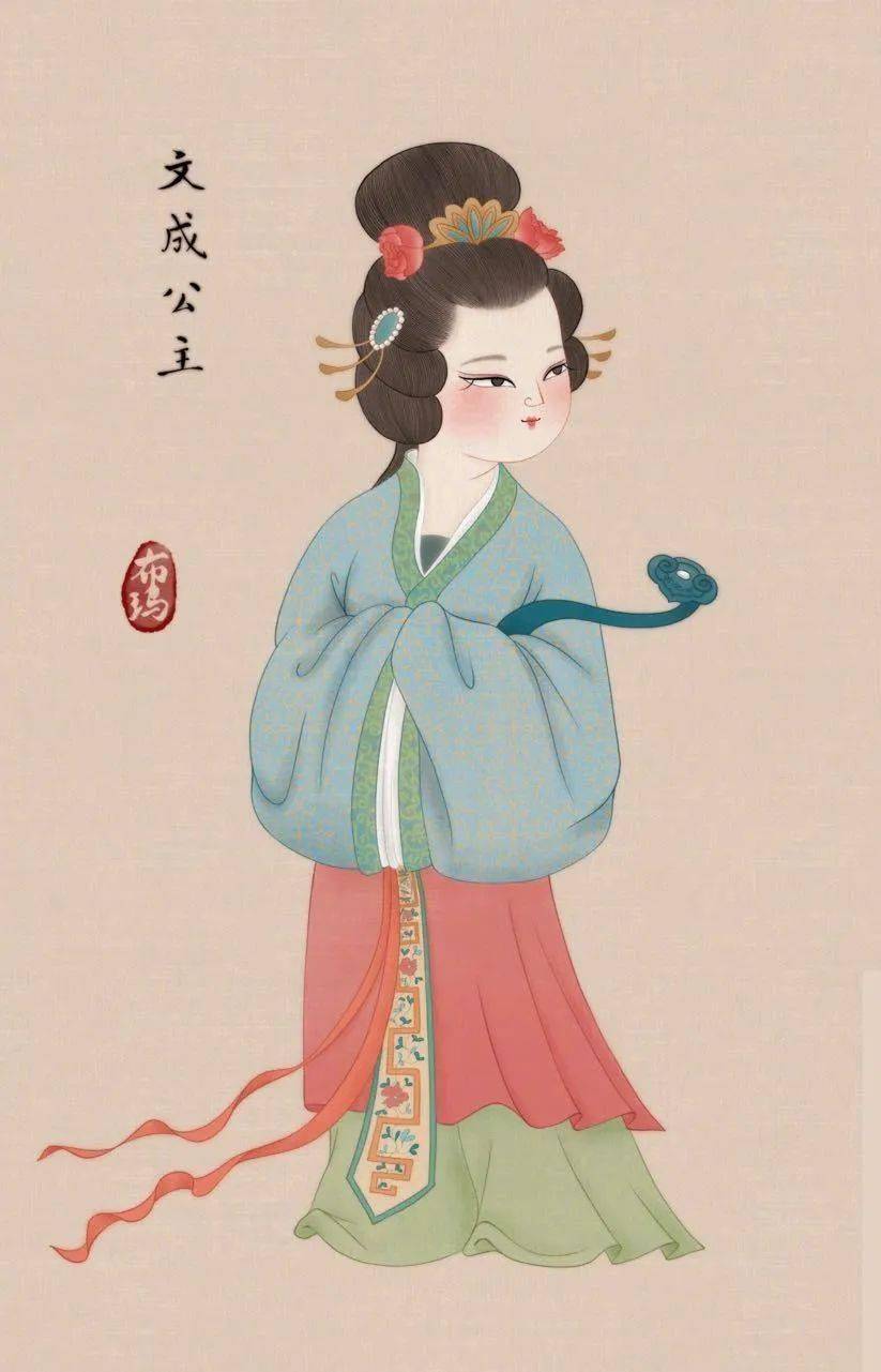 可爱的古代女神插画