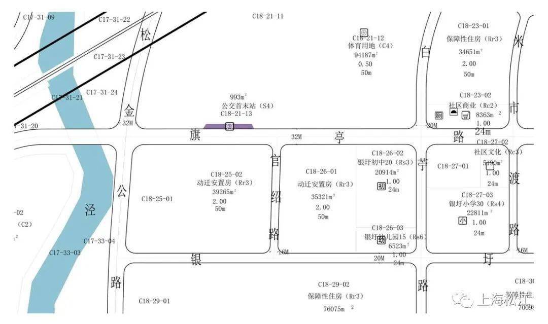 據瞭解,旗亭路公交首末站位於松江南部新城c18-21-13地塊,南至旗亭路