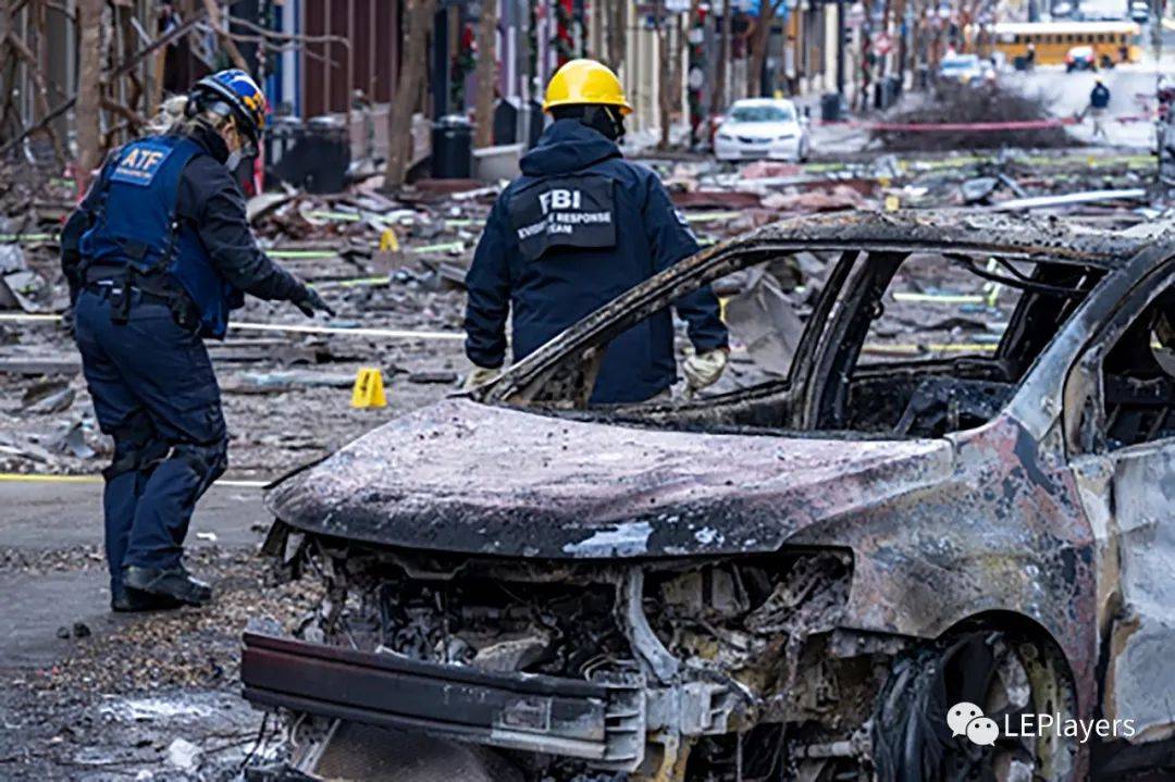 现场美国纳什维尔圣诞节自杀式汽车炸弹爆炸事件