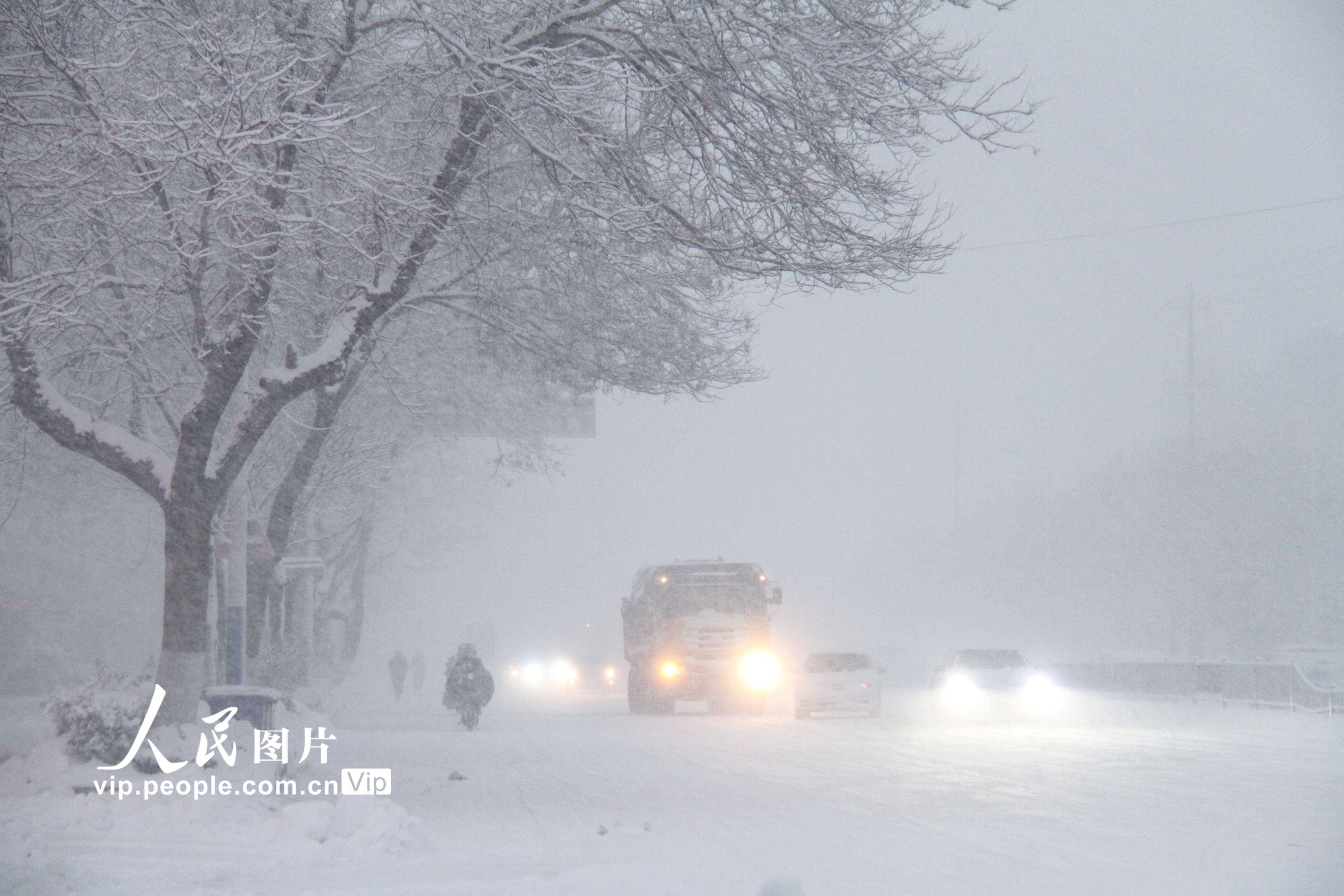 山东威海:寒潮肆虐 暴雪袭城