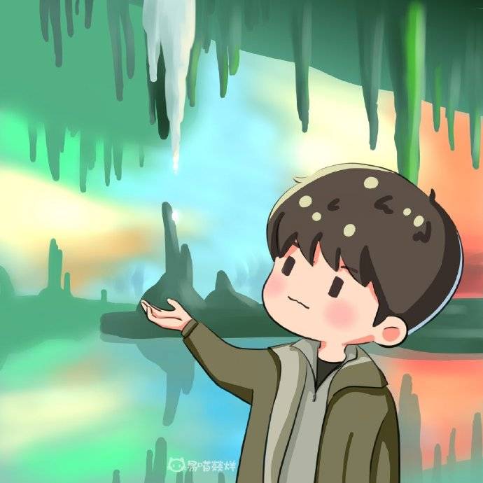 粉丝自制易烊千玺x韦一航q版人物 快和可爱航航来一场说走就走的旅行