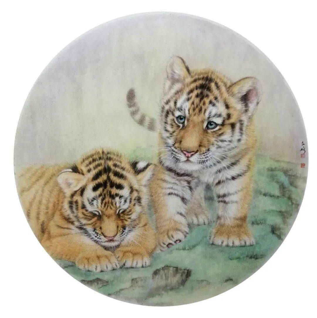 作品89:徐文略《两小无猜》65×65cm作品88:徐文