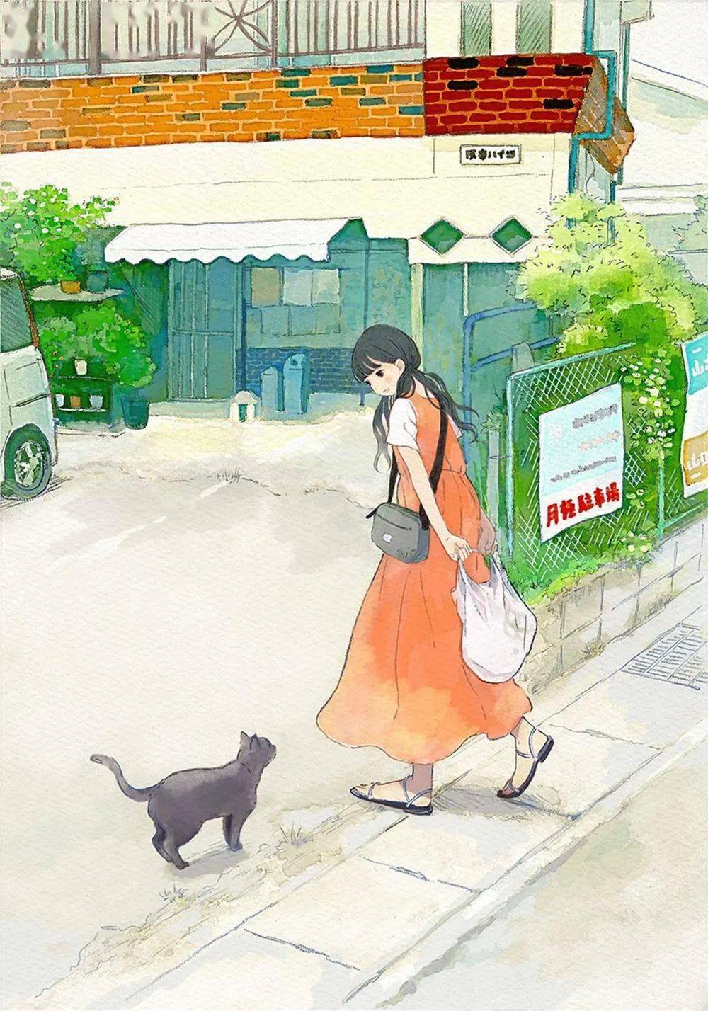 这样的日式水彩画犹如清风拂面让人怎能不爱