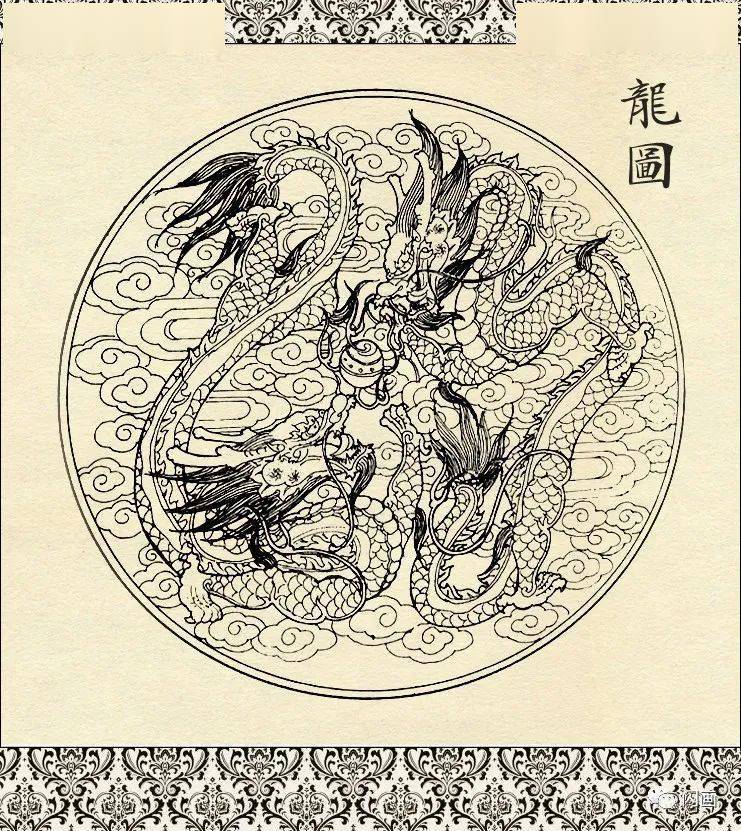 一组龙的线稿助你画画飞龙在天