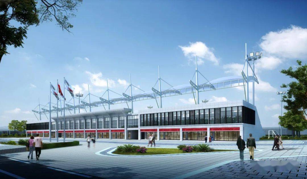 大江埠足球公园东郡足球公园球场已开始植草建成后能举办职业足球比赛