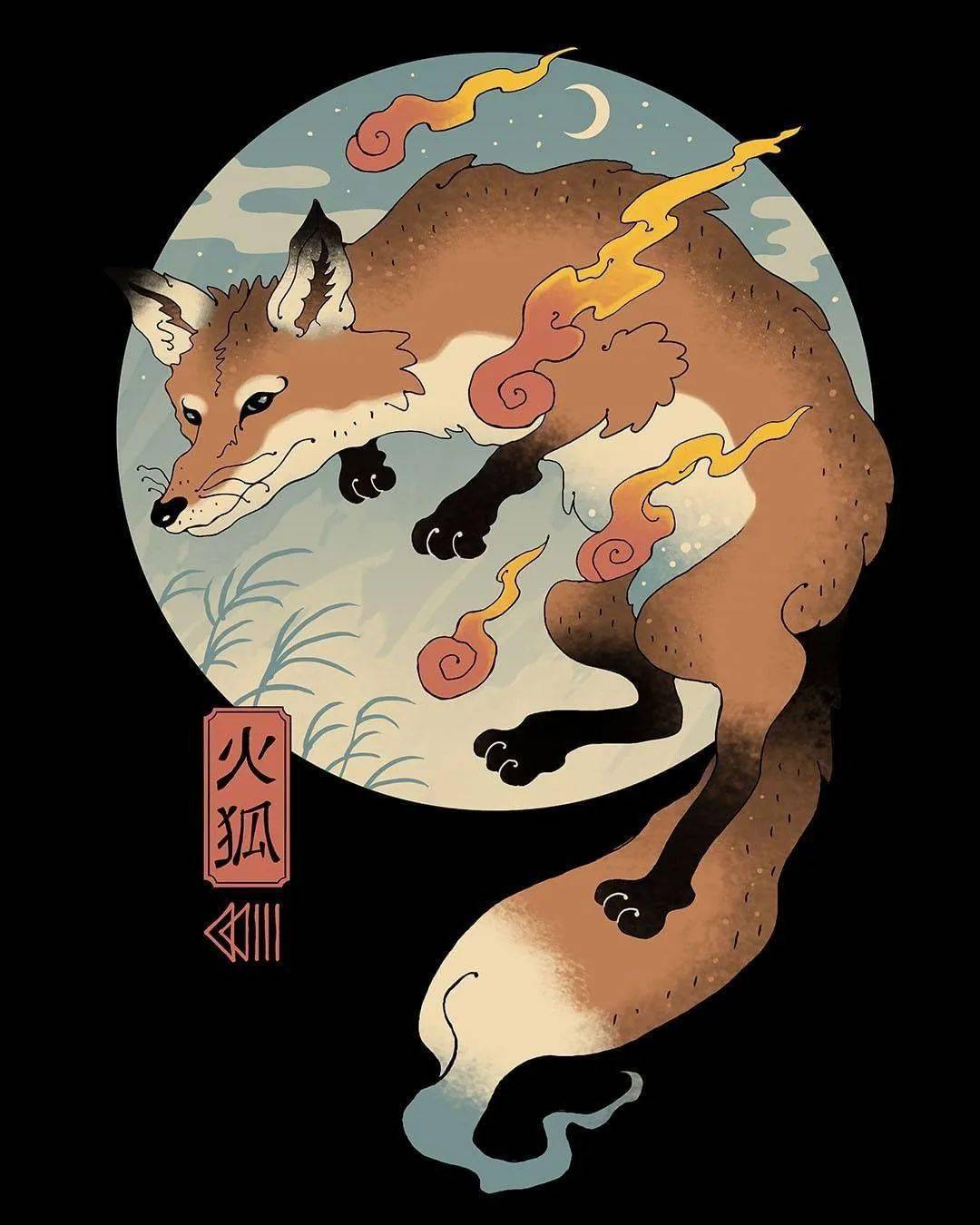 浮世绘风动漫插画