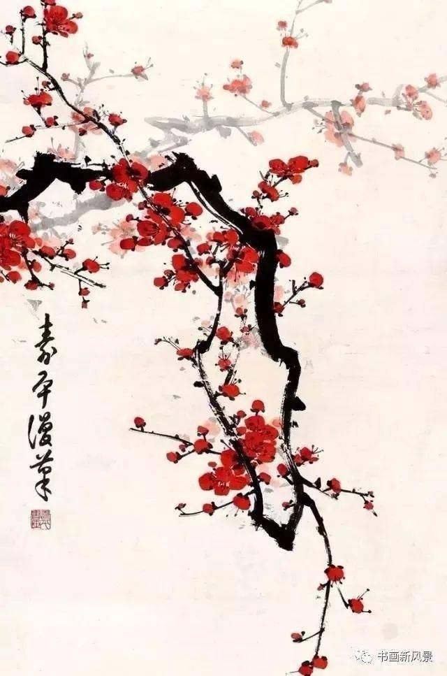 董寿平　梅花　木版画　在銘 董寿平 梅花 木版画 在銘 - メルカリ