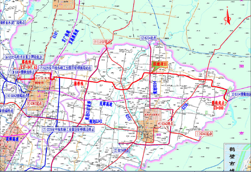 鹤壁市新区地图道路图片