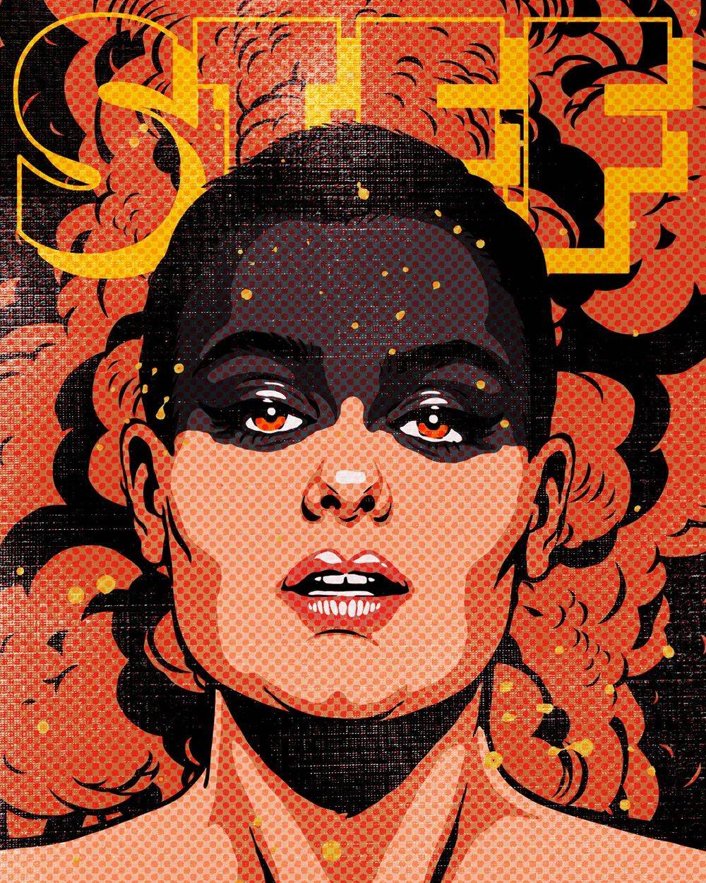 波谱插画海报这配色啧啧