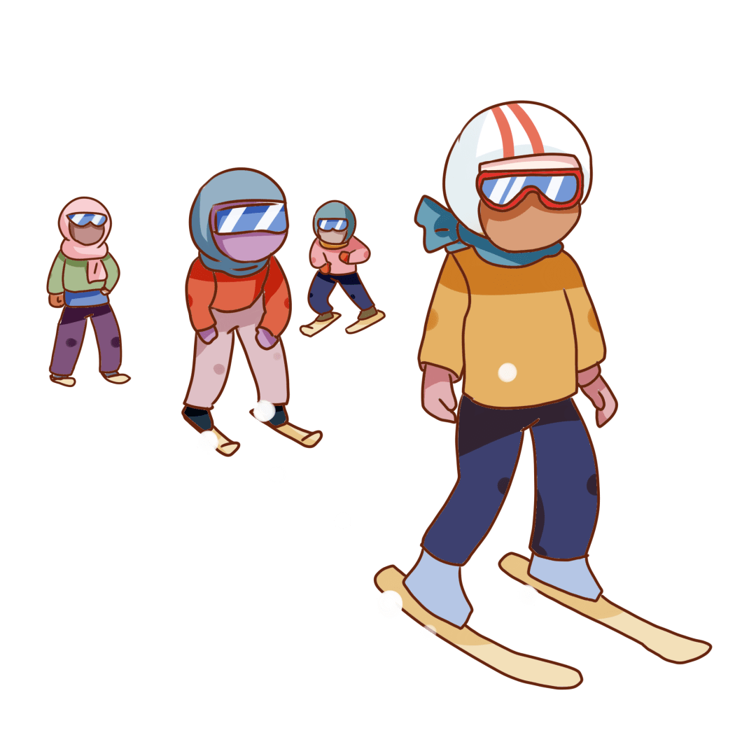滑雪赛道 卡通图片