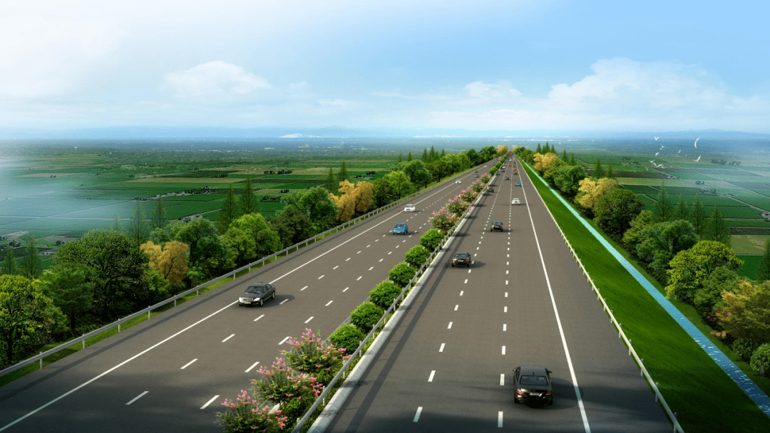 采用一级公路标准设计,双向六车道.该项目里程长约7.