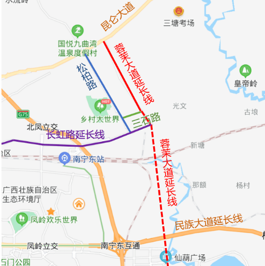 此外,连接凤岭北的合坡路,接驳蓉茉大道的平云大道等主干道都在施工中