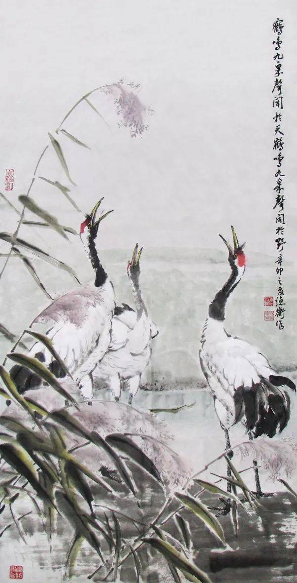 他把仙鹤的千姿百态描绘的淋漓尽致