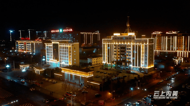 内黄,楼宇亮化 扮靓城市夜色