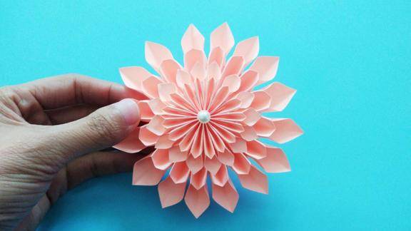 非常漂亮的双层花朵折纸简单易学有创意手工diy折纸视频教程